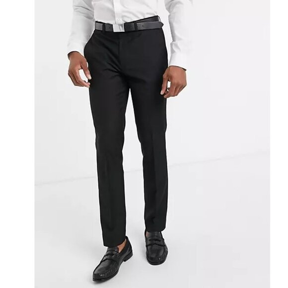 Topman Men's Skinny Suit Trousers Fit Dress Pants - Picture 2 of 7